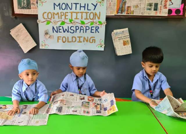 Newspaper Folding Competition | Playgroup